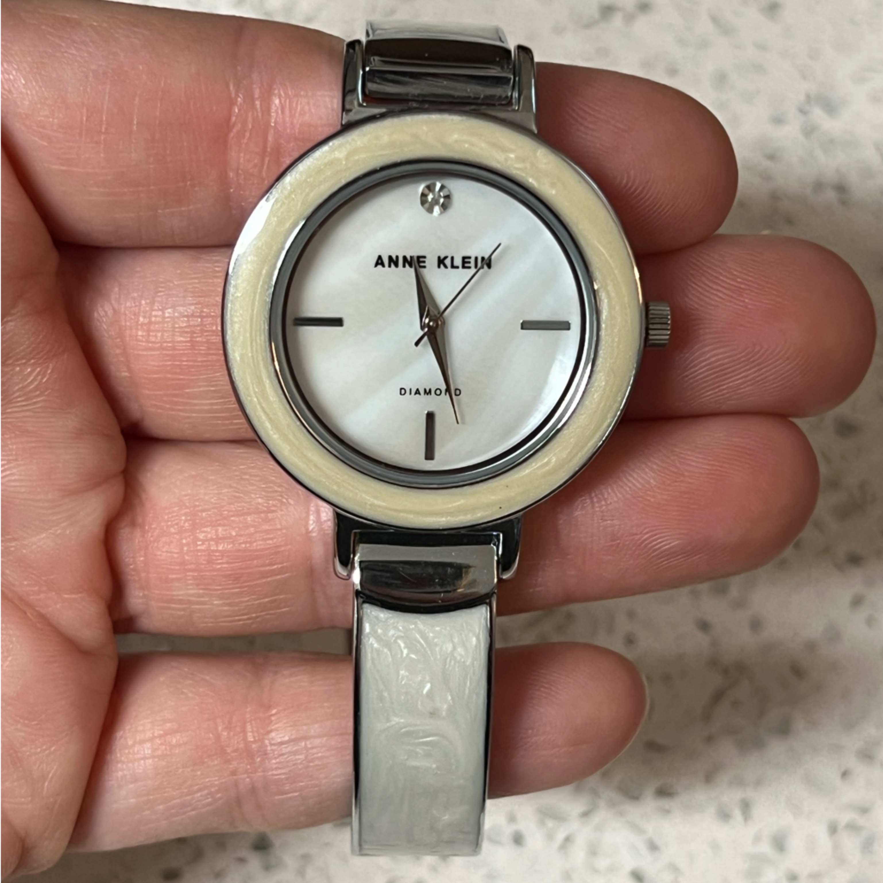 Anne Klein Diamond Ladies Wristwatch Silver